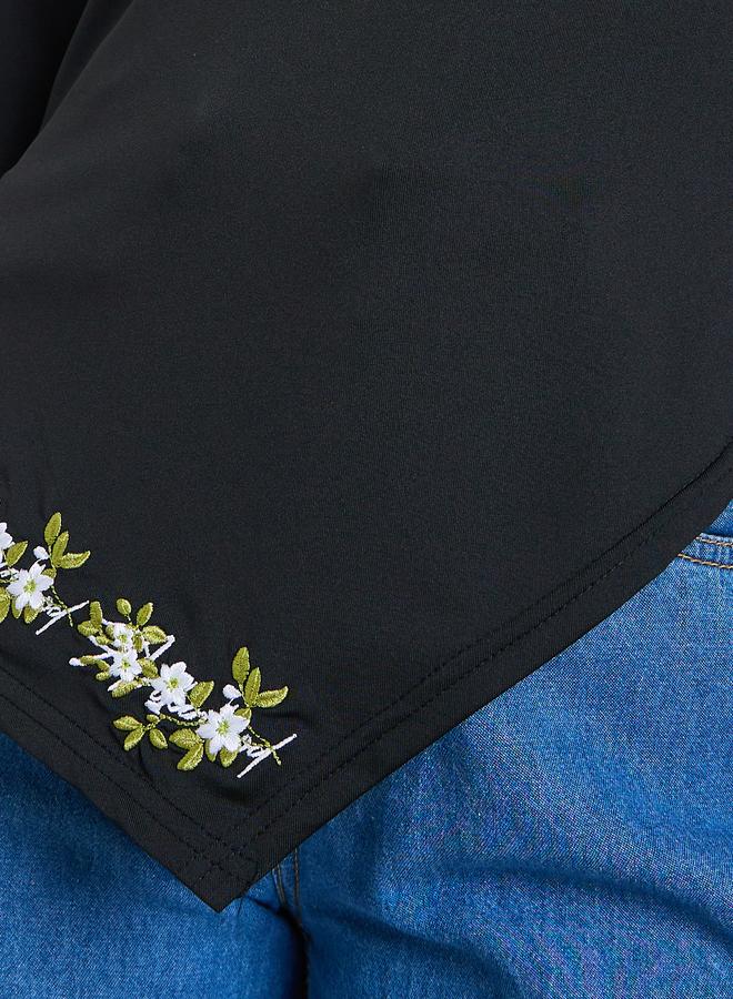 ستايلي تيشيرت بأكمام طويلة وحافة غير متماثلة - Image 3